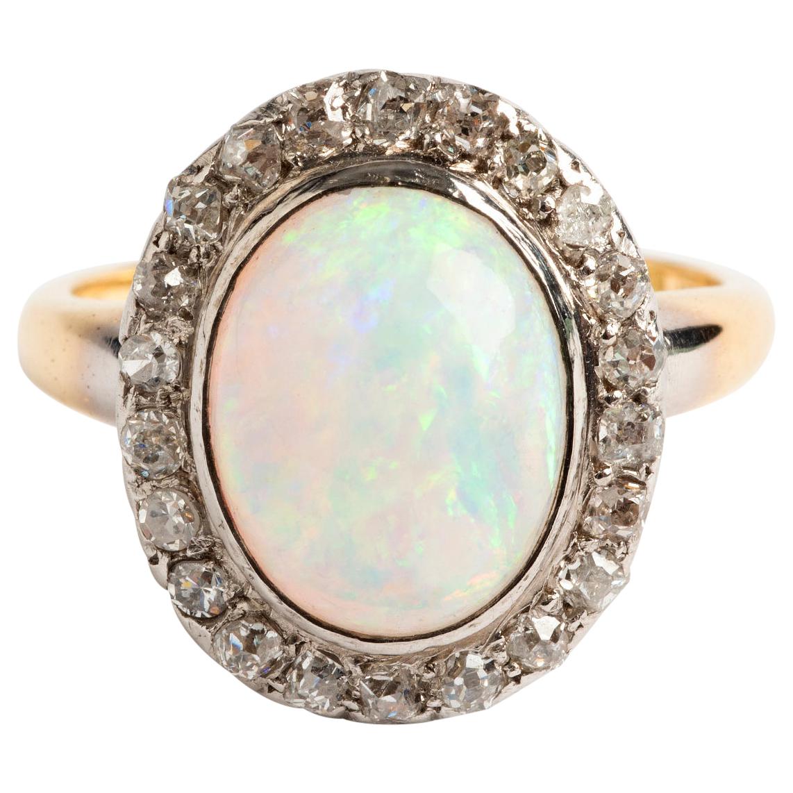 Art Nouveau Cabochon Cut Opal Ring For Sale at 1stDibs
