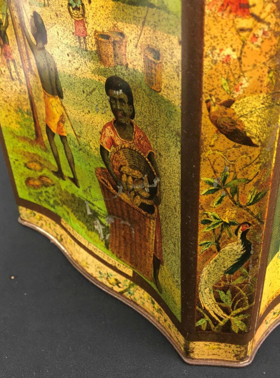 Antique Cacao Tin with Chef For Sale 7