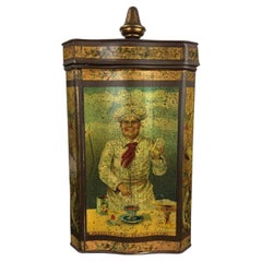 Antique Cacao Tin with Chef