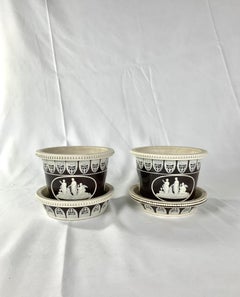 Antique Cache Pots Pair by Ridgway Neoclassical England Circa 1820