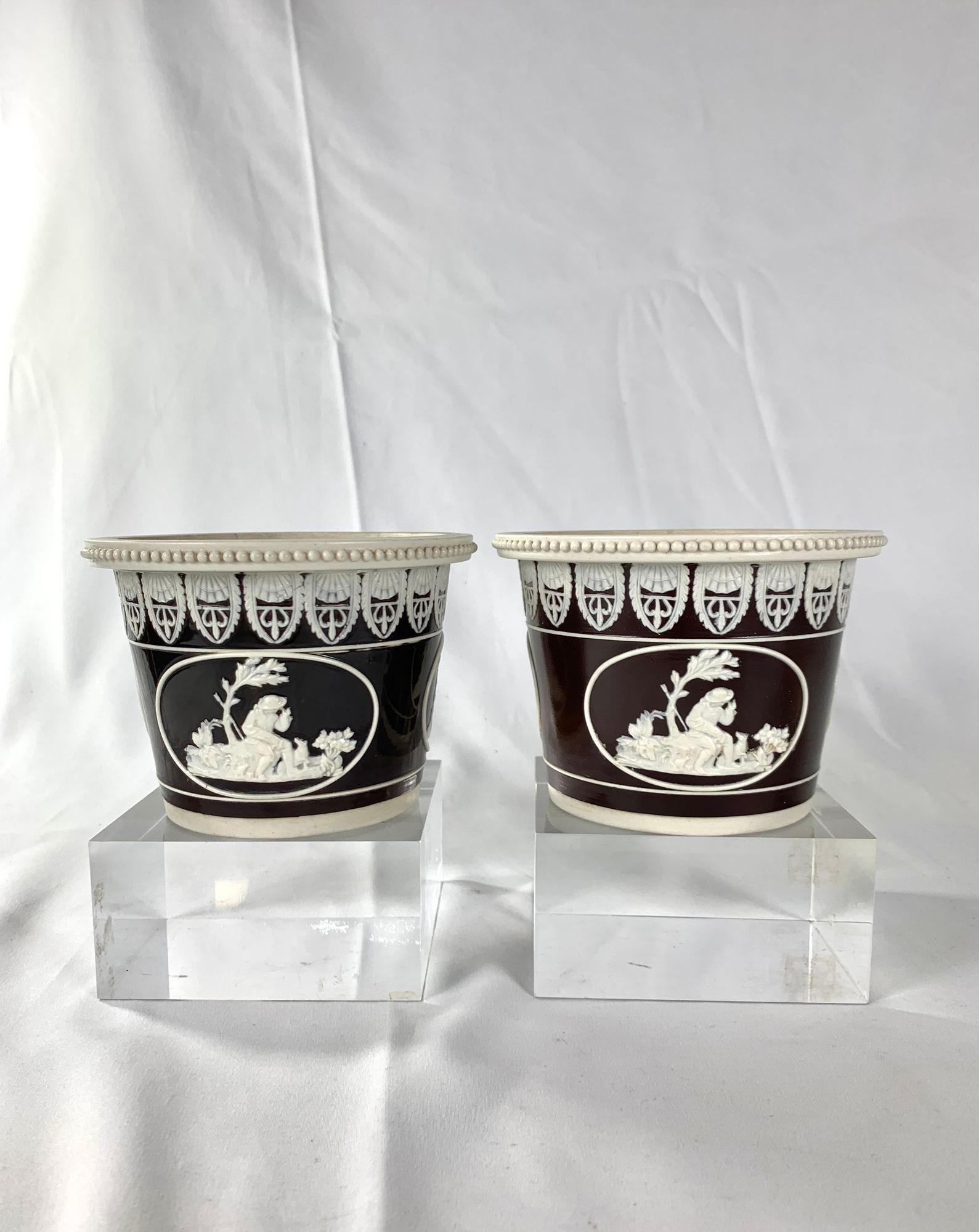 Antique Cache Pots Pair by Ridgway Neoclassical England Circa 1820 1
