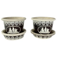 Antique Cache Pots Pair by Ridgway Neoclassical England Circa 1820