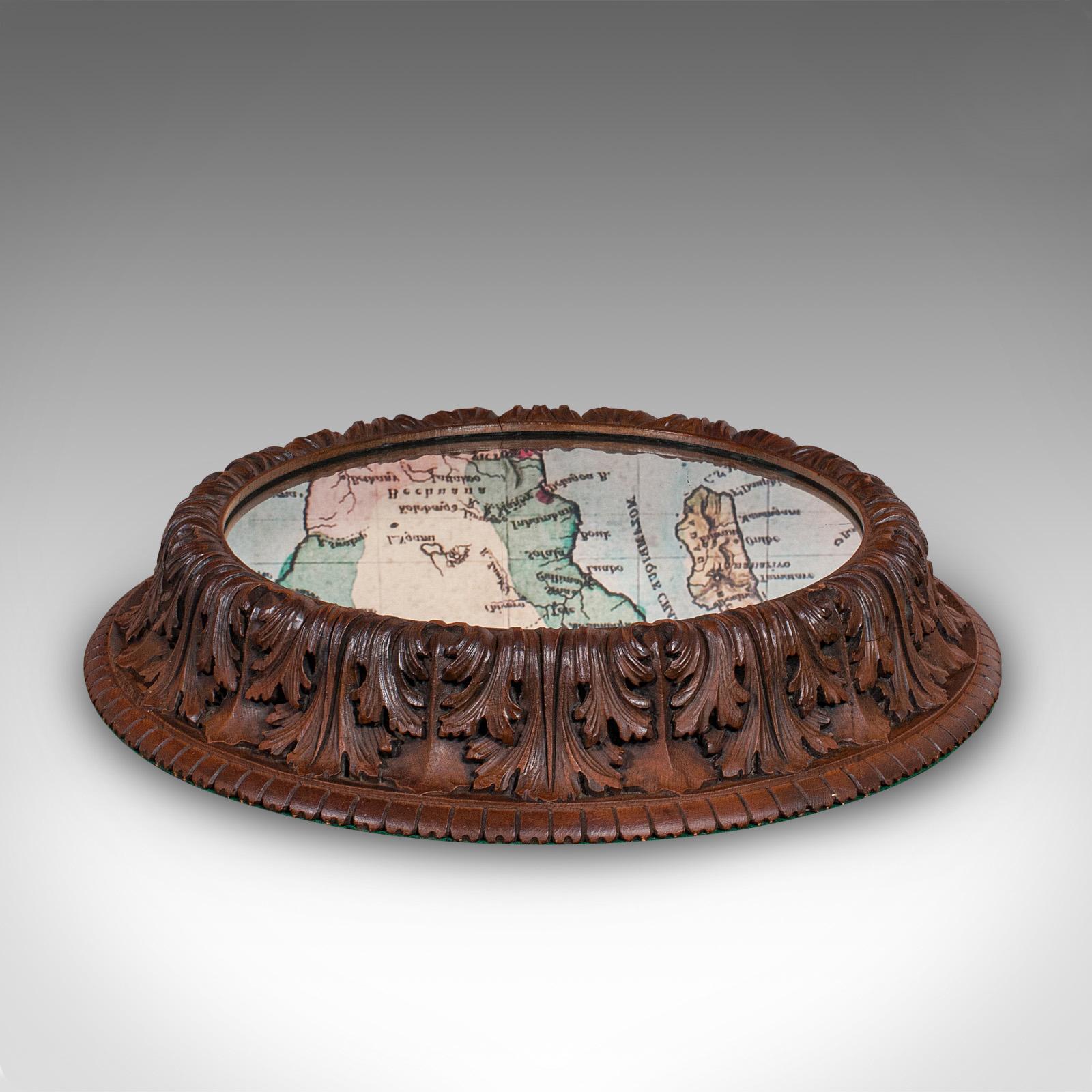 Allemand Présentoir à gâteaux ancien, allemand, Oak, centre de table en miroir, victorien en vente