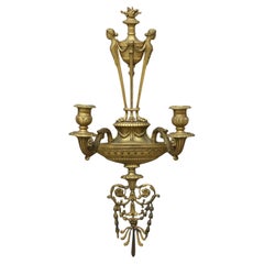 Antique Caldwell & Co. French Empire Bronze Two-Candle Wall Sconce with Seal