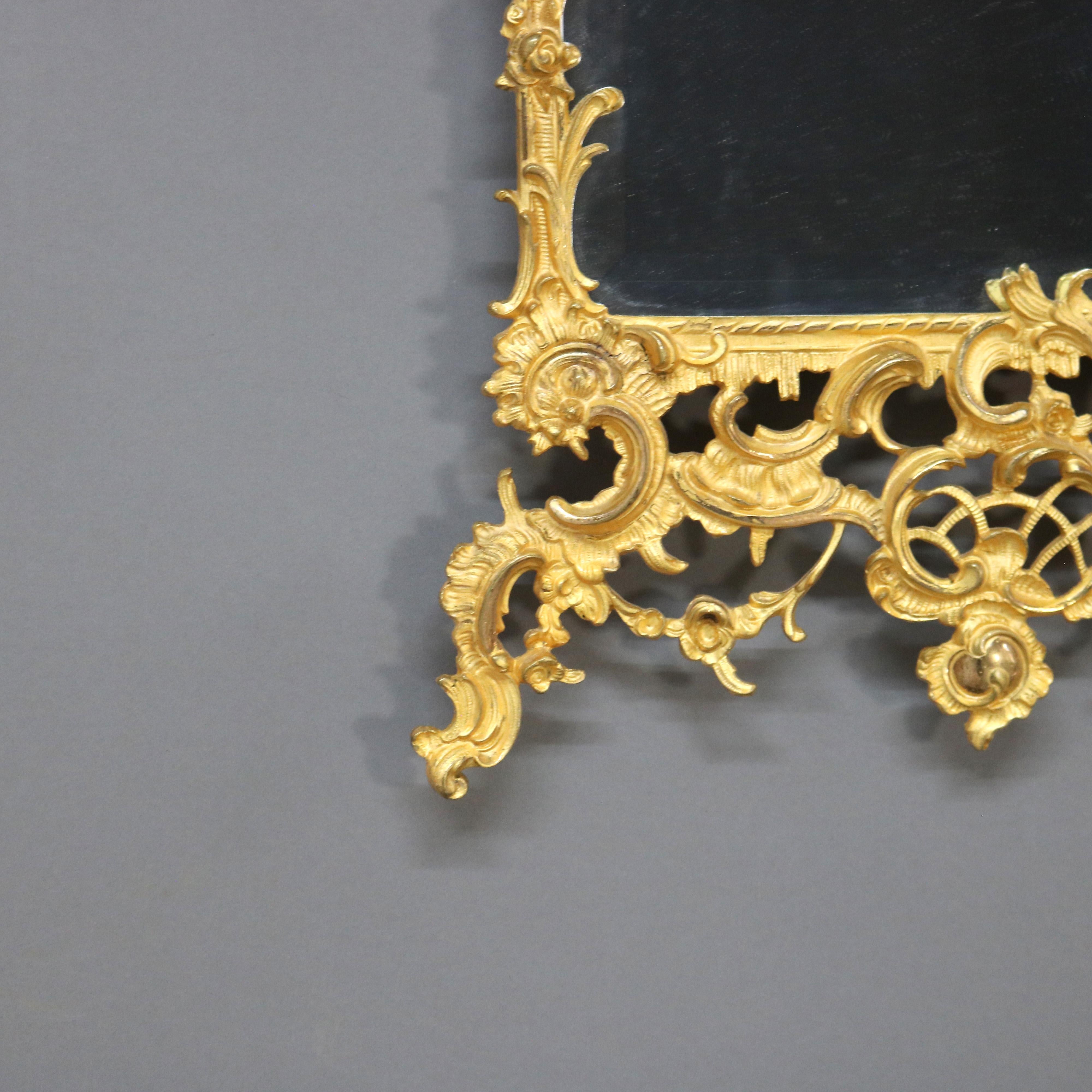 Antique Caldwell & Co. Rococo Gilt Bronze Foliate Form Dressing Mirror C1900.   
21 7/8