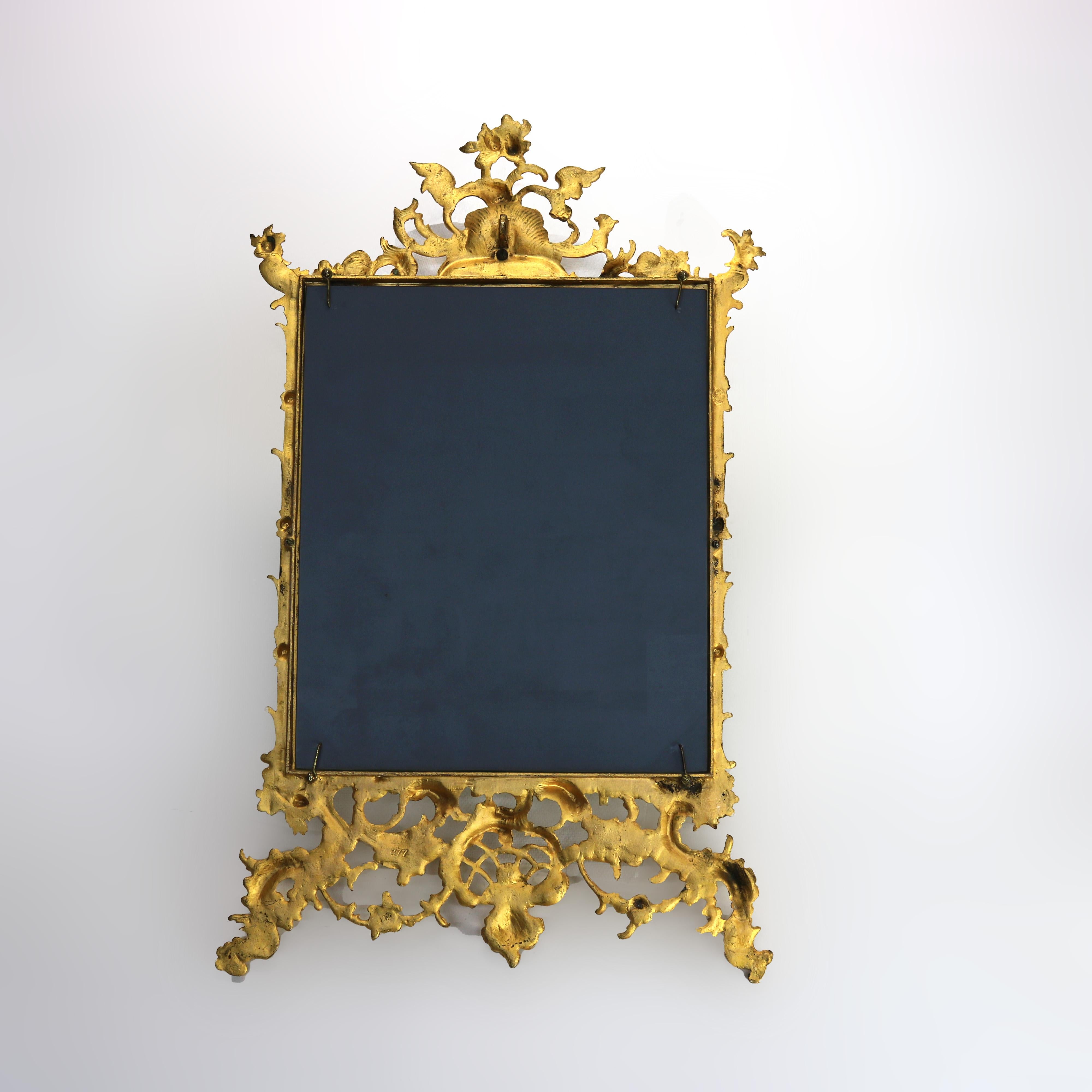 Antique Caldwell & Co. Rococo Gilt Bronze Foliate Form Dressing Mirror C1900 2