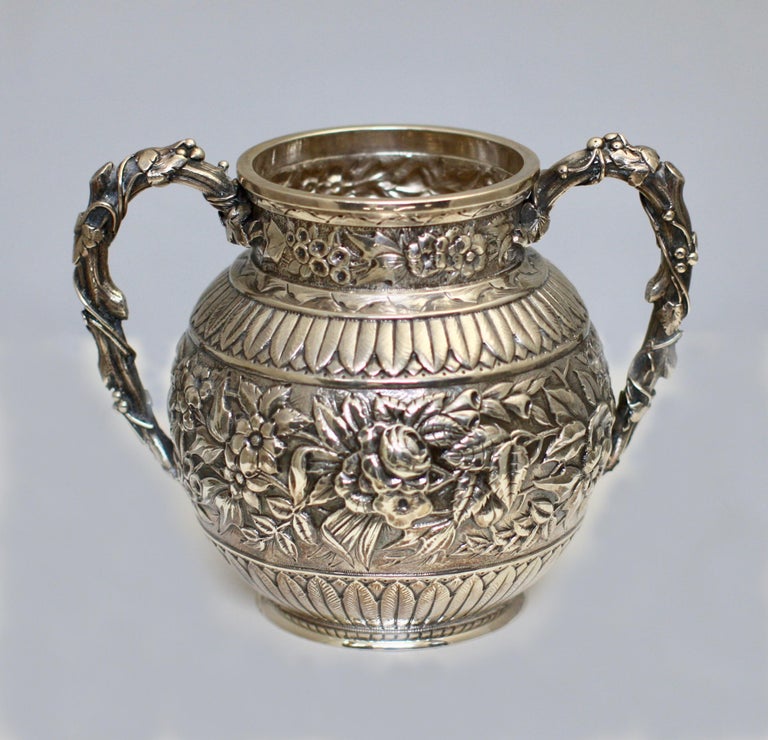 Antique Caldwell Silver Tea & Coffee Service In Good Condition For Sale In Palm Beach, FL
