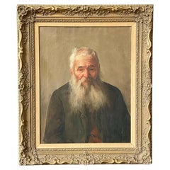 Antique California Portrait Oil Painting of Old Man by Wanda Neumann Antique California Portrait Oil Painting of Old Man by Wanda Neumann