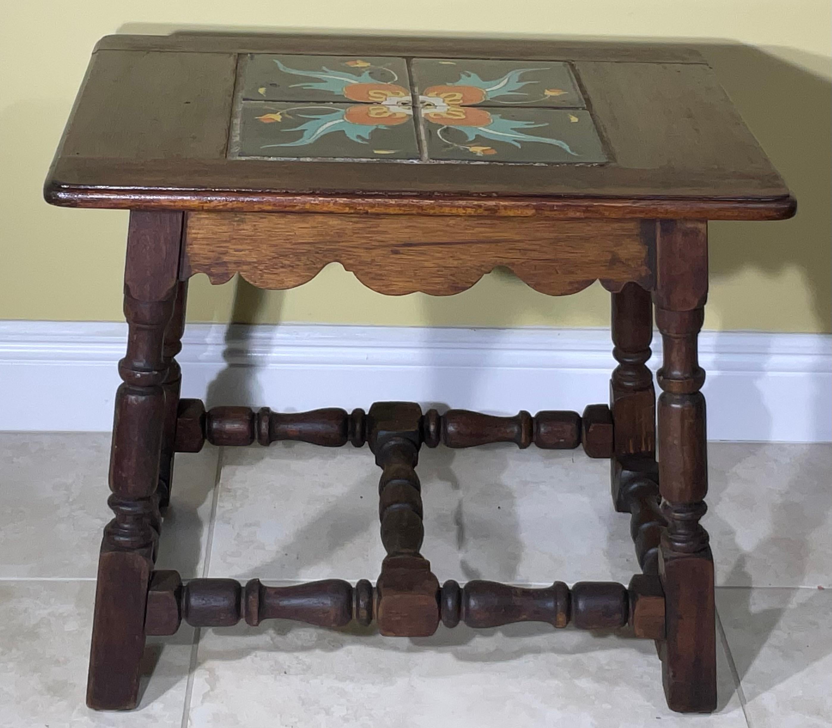 Vintage California Tile Table Spanish Colonial Mission Style With Ceramic Tile 3