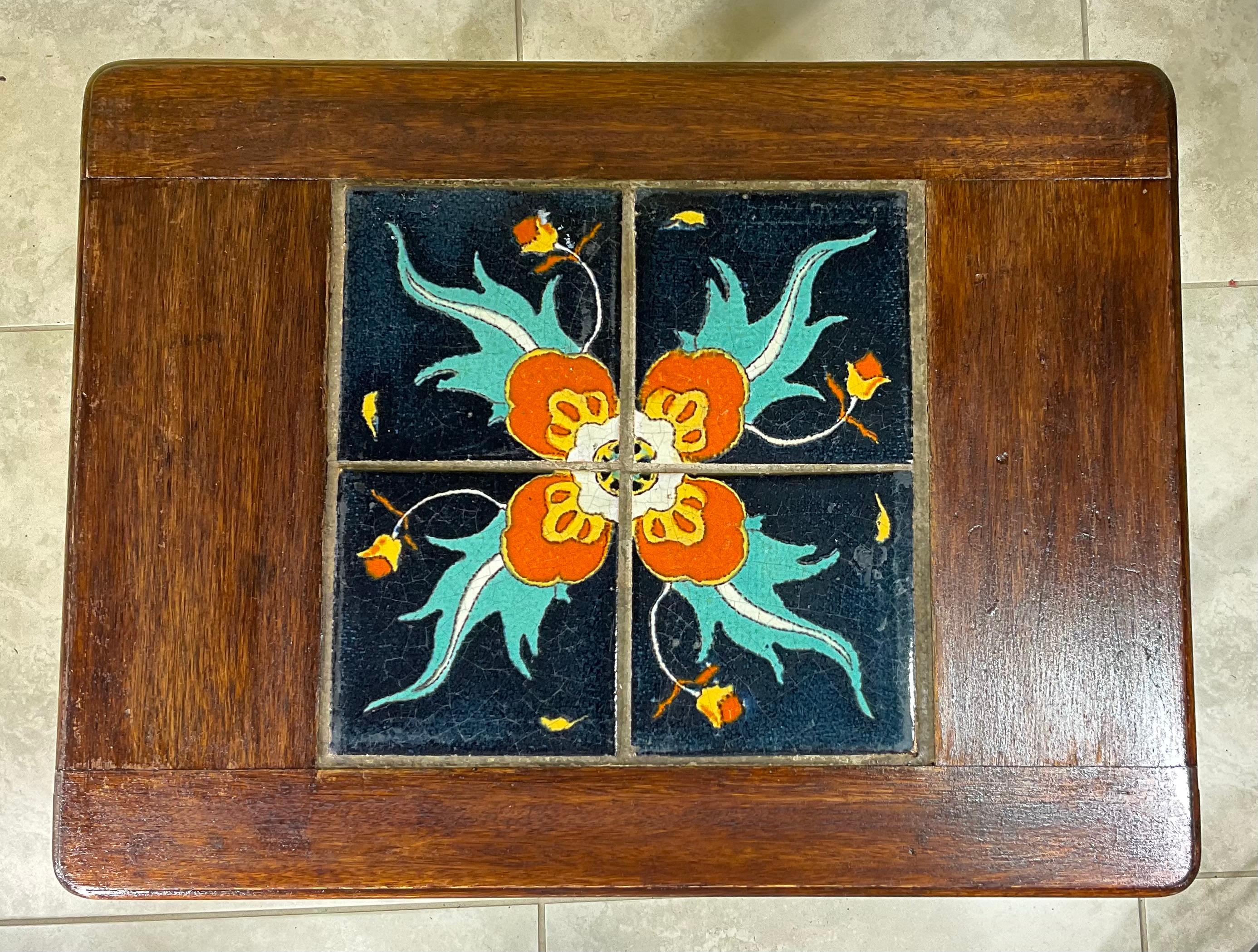 American Vintage California Tile Table Spanish Colonial Mission Style With Ceramic Tile