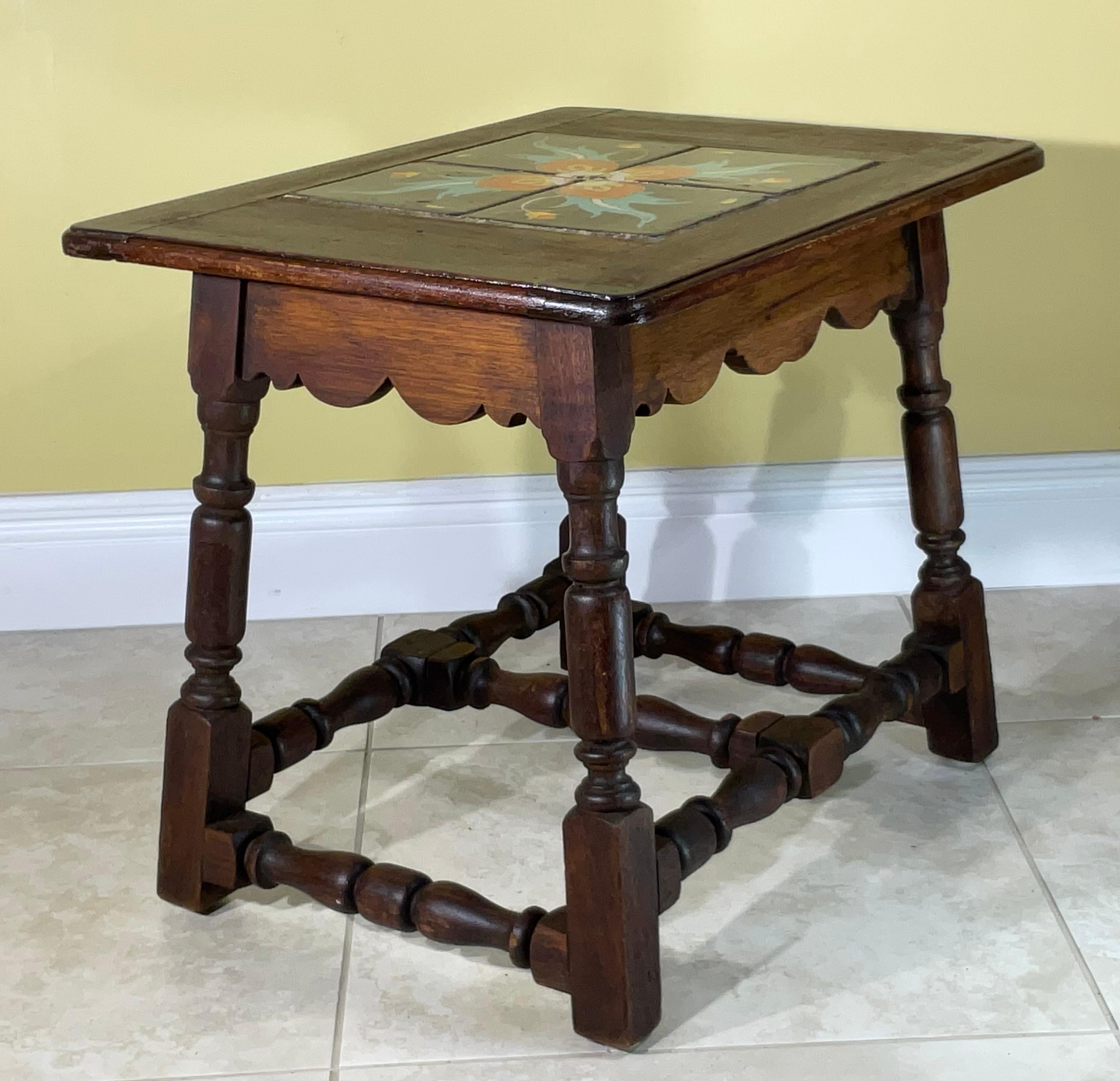 Hand-Crafted Vintage California Tile Table Spanish Colonial Mission Style With Ceramic Tile