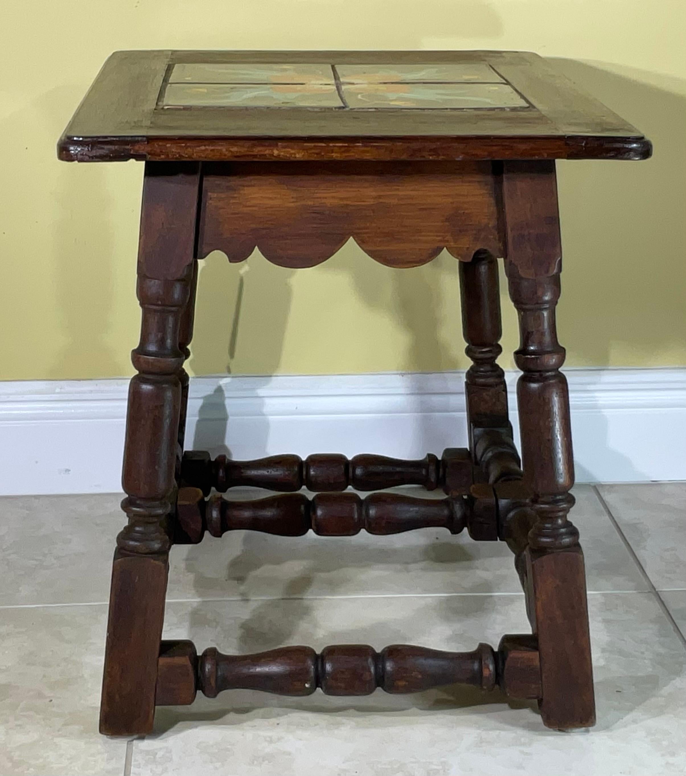 Vintage California Tile Table Spanish Colonial Mission Style With Ceramic Tile In Good Condition In Delray Beach, FL