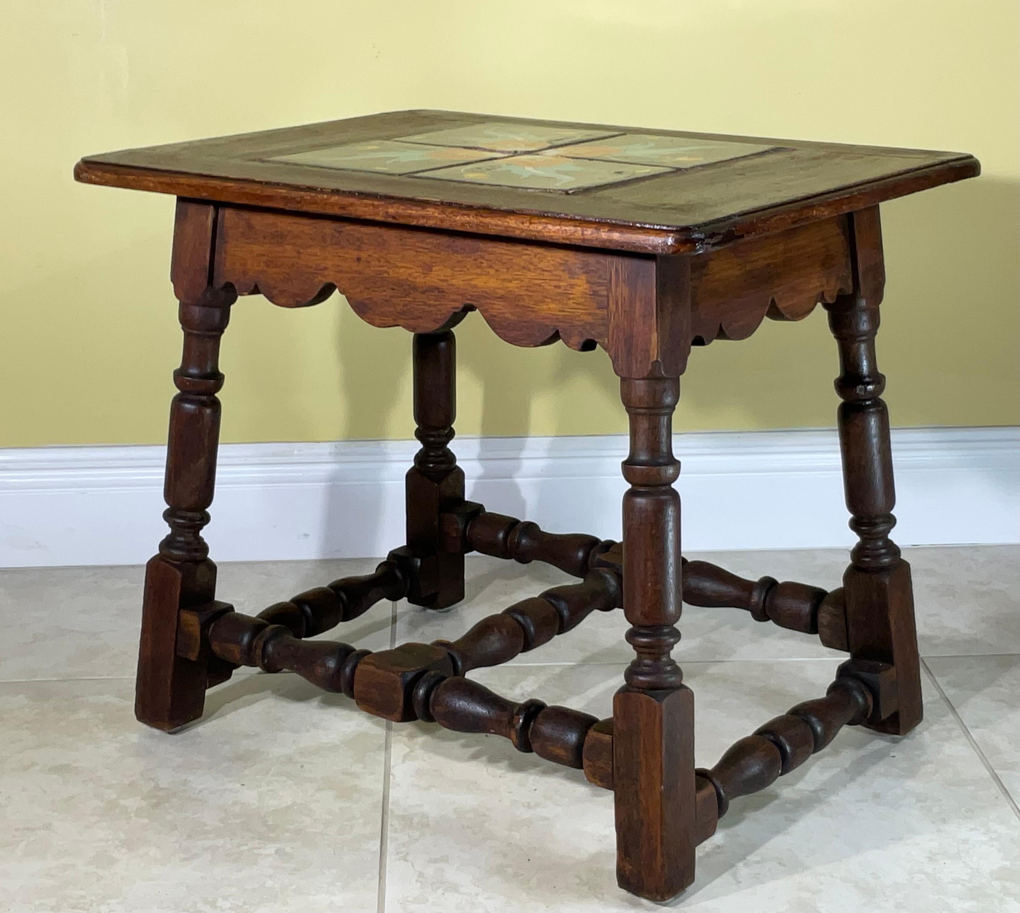 20th Century Vintage California Tile Table Spanish Colonial Mission Style With Ceramic Tile