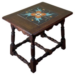 Ancienne table en carreaux de Californie Mission coloniale espagnole avec carreaux en céramique 