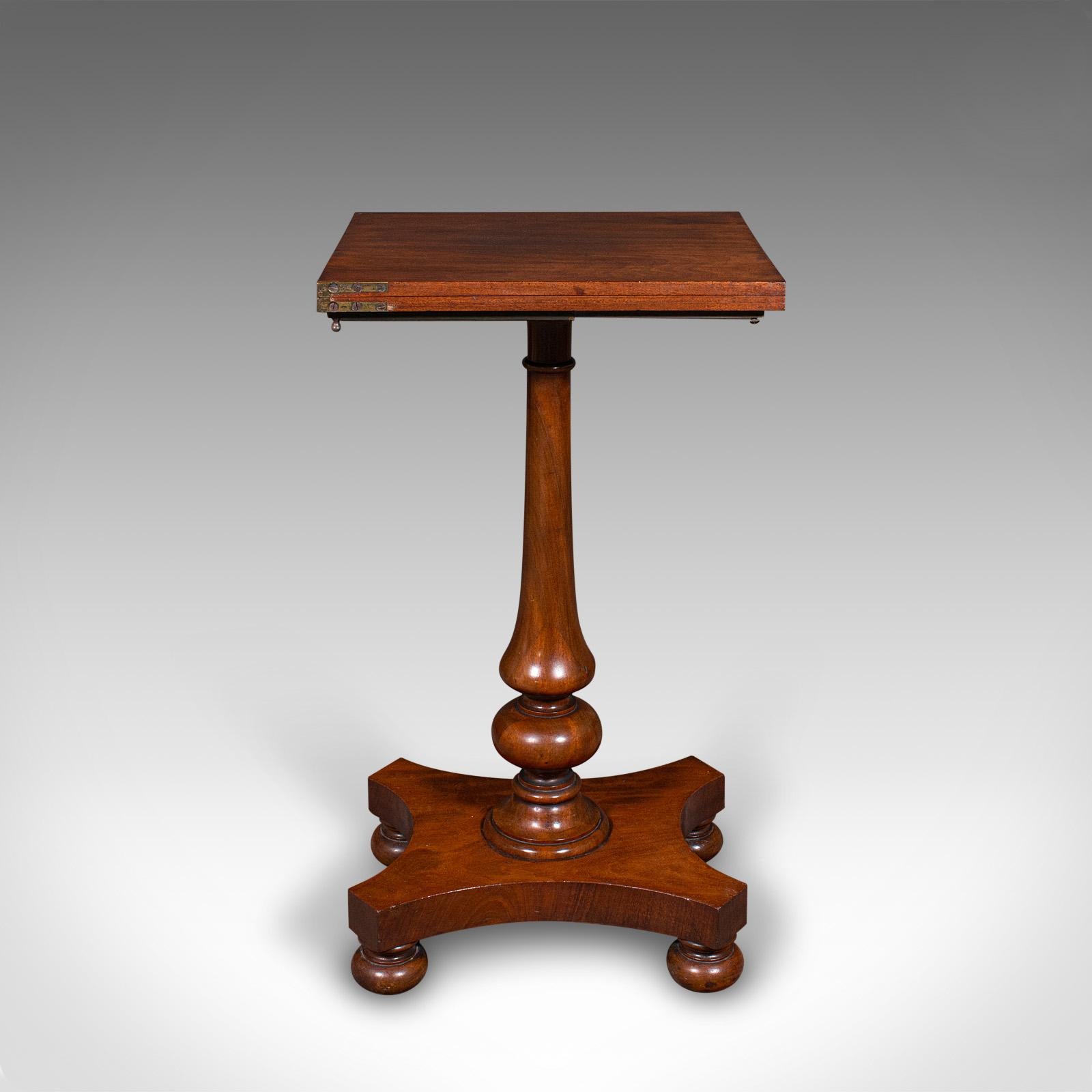 Early 19th Century Antique Calligrapher's Extending Table, English, Cantilever, Chairside, Regency For Sale