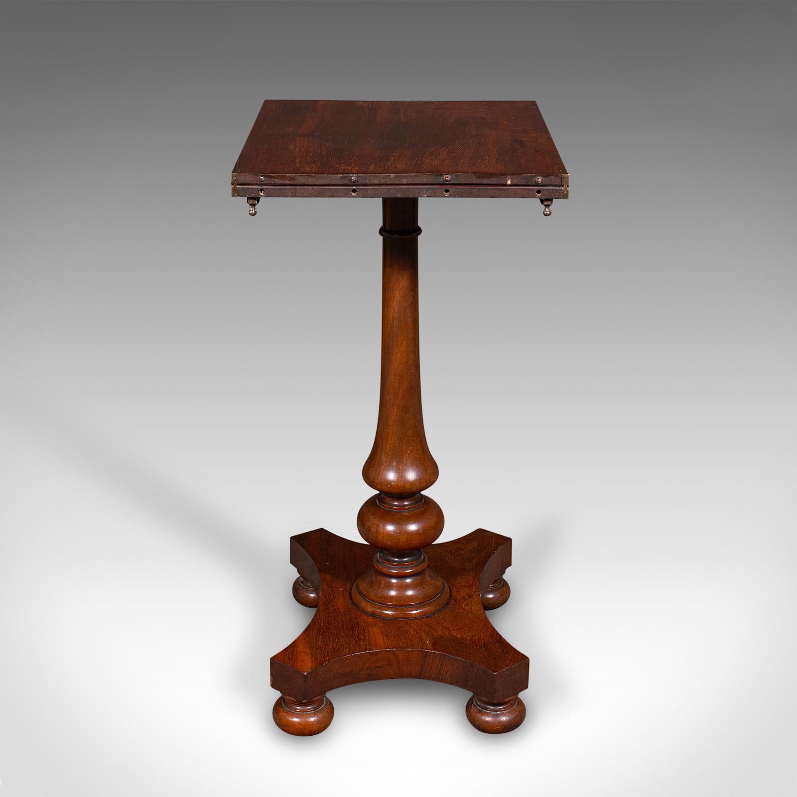 Antique Calligrapher's Extending Table, English, Cantilever, Chairside, Regency For Sale 3