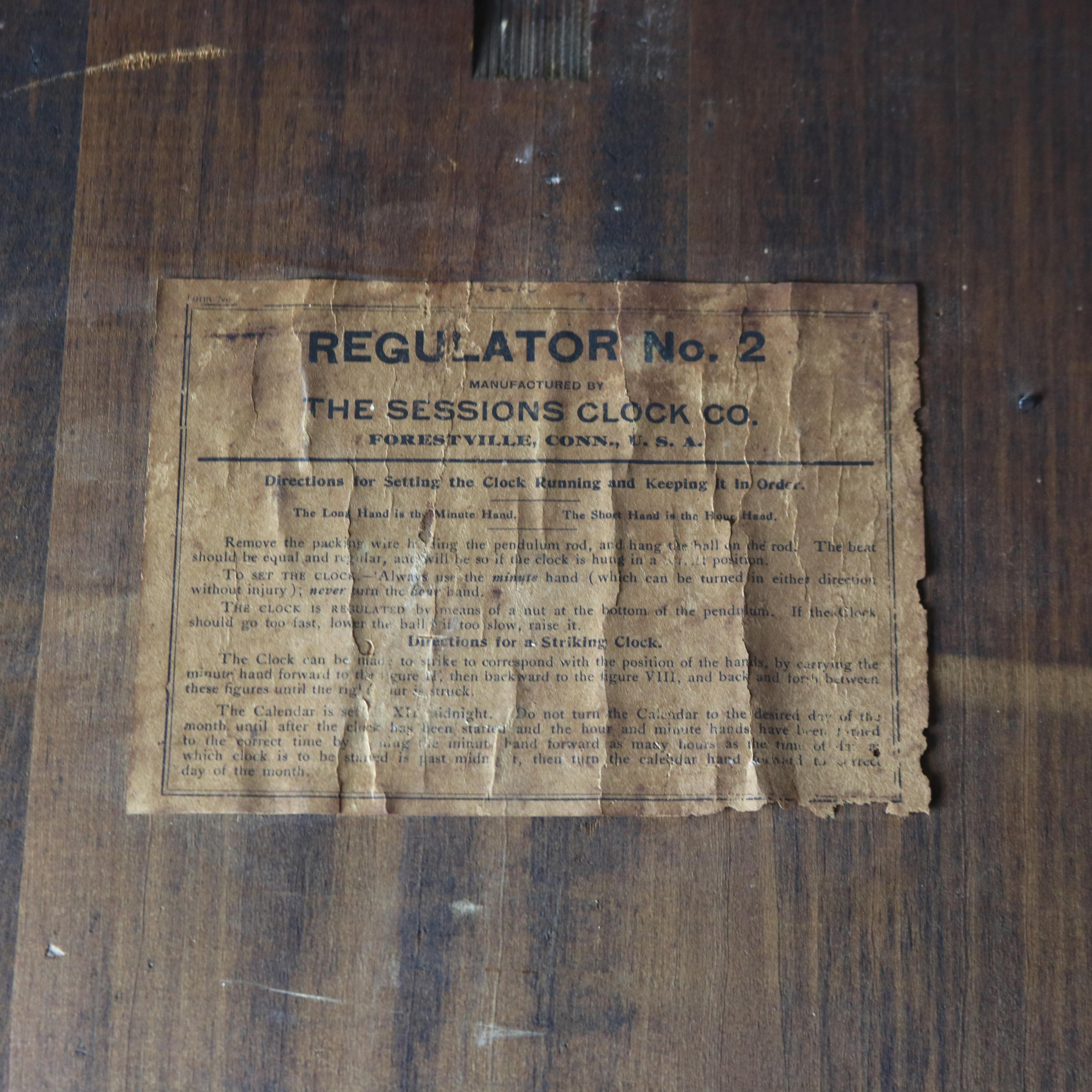 Antique Calumet Baking Soda Oak Advertising Regulator Clock by Sessions c1890 1