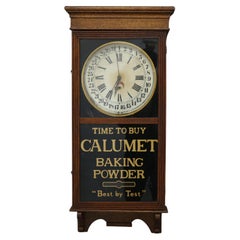 Antique Calumet Baking Soda Oak Advertising Regulator Clock by Sessions c1890