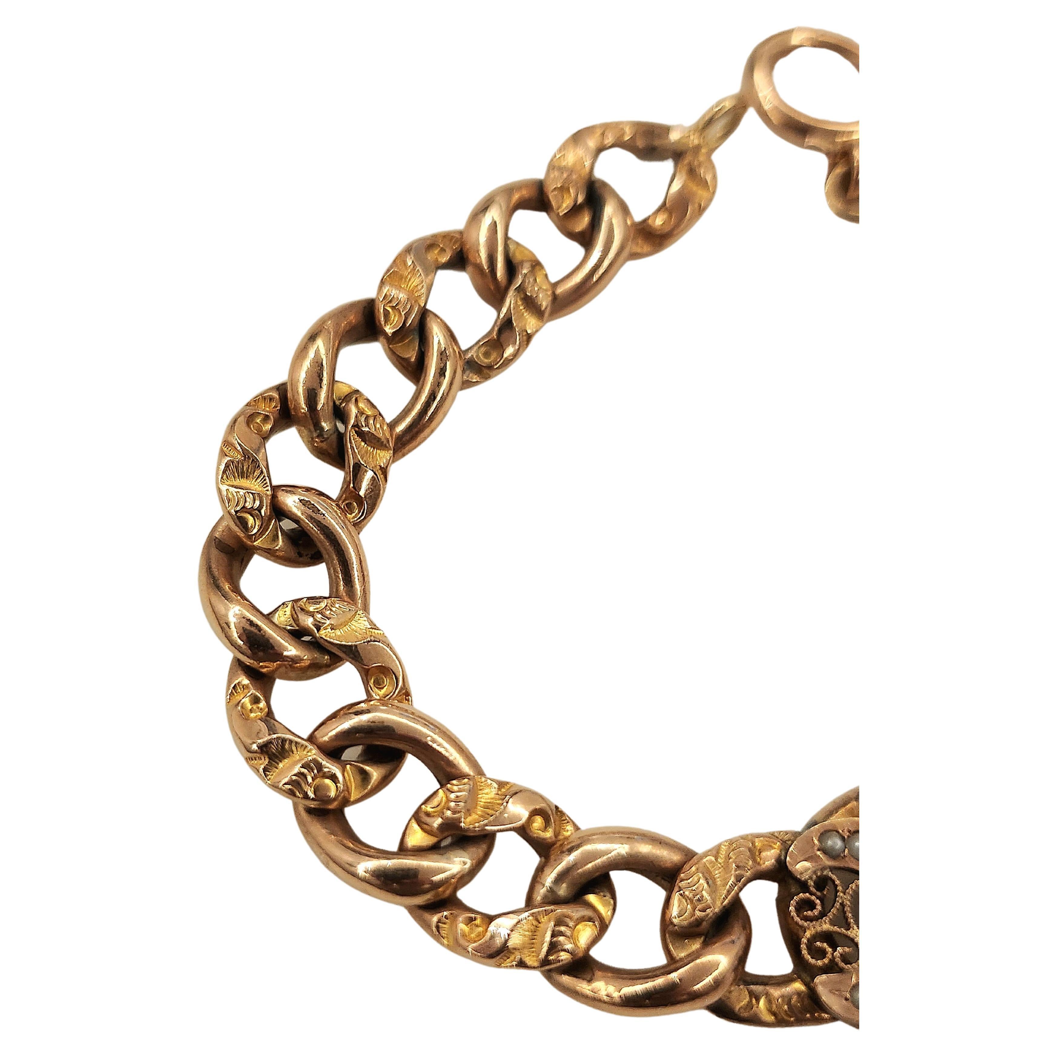Antique Cam&Co Gold Filled Link Bracelet 1