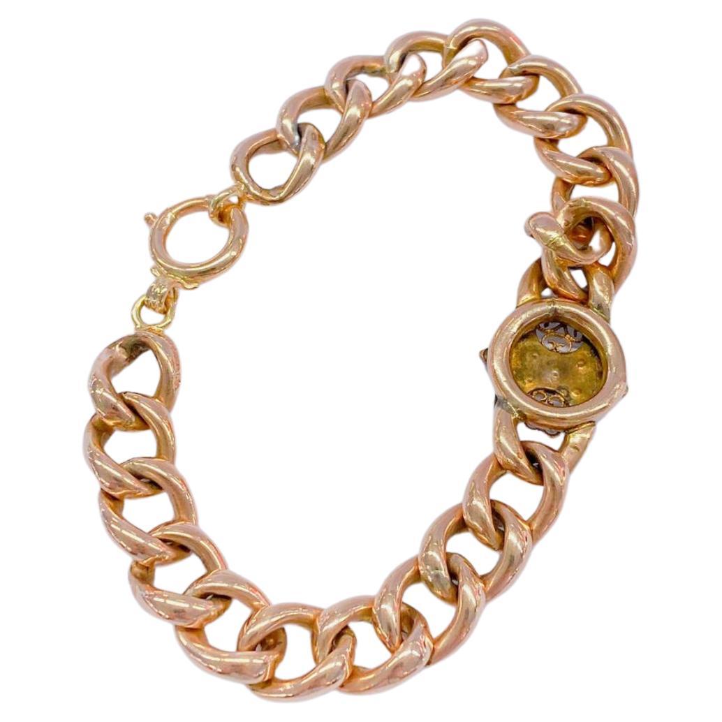 Antique Cam&Co Gold Filled Link Bracelet In Good Condition In Cairo, EG