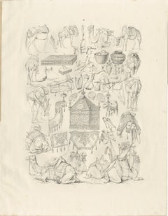 Antique Camel & Caravan Equipment Studies from Maximilian in Bavaria, 1846