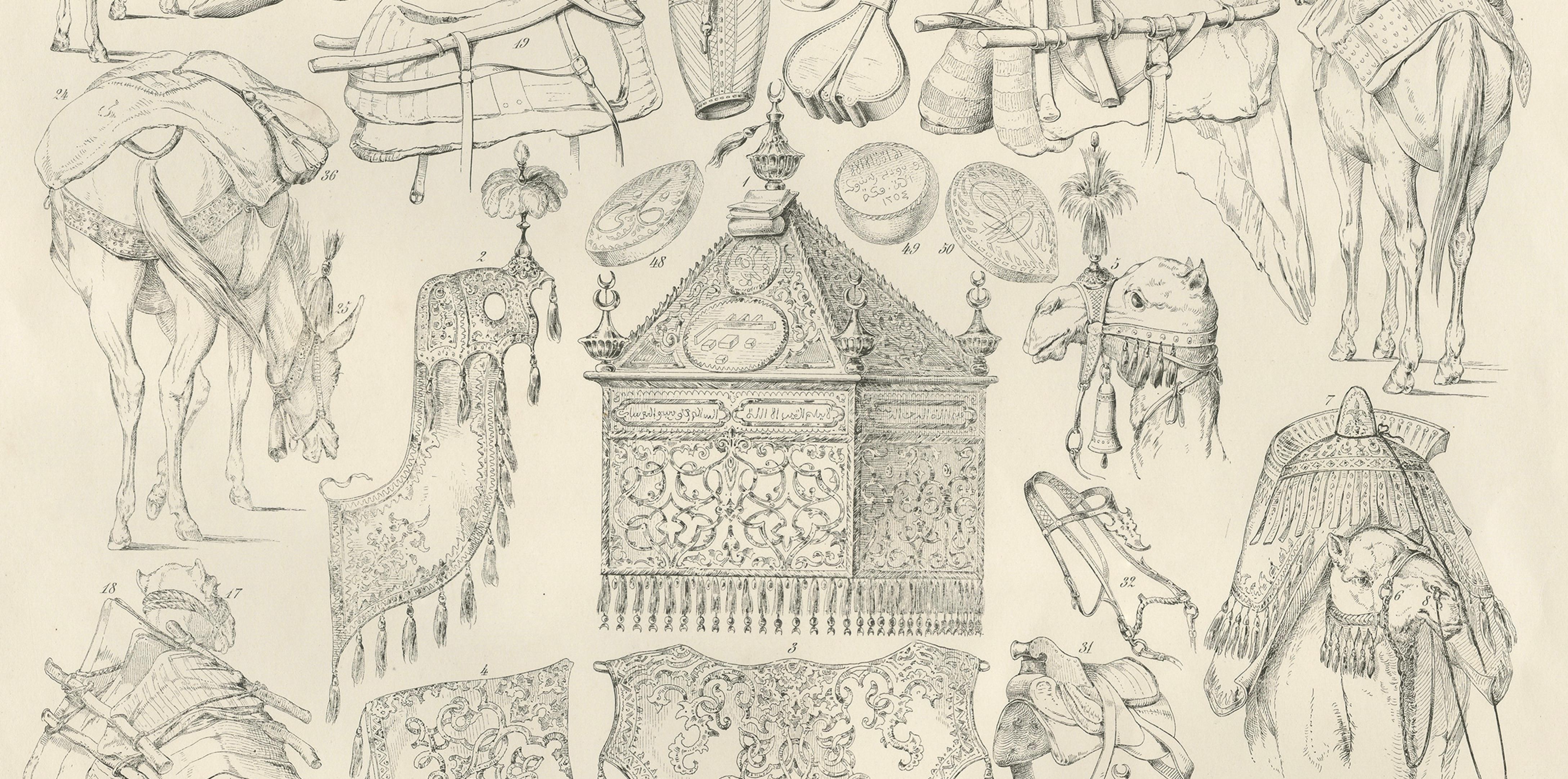 Antique Camel & Caravan Equipment Studies from Maximilian in Bavaria, 1846