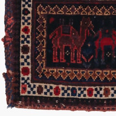Antique Camel Design Wool Bagface - Late 19th Century