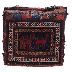 Antique Camel Design Wool Bagface - Late 19th Century