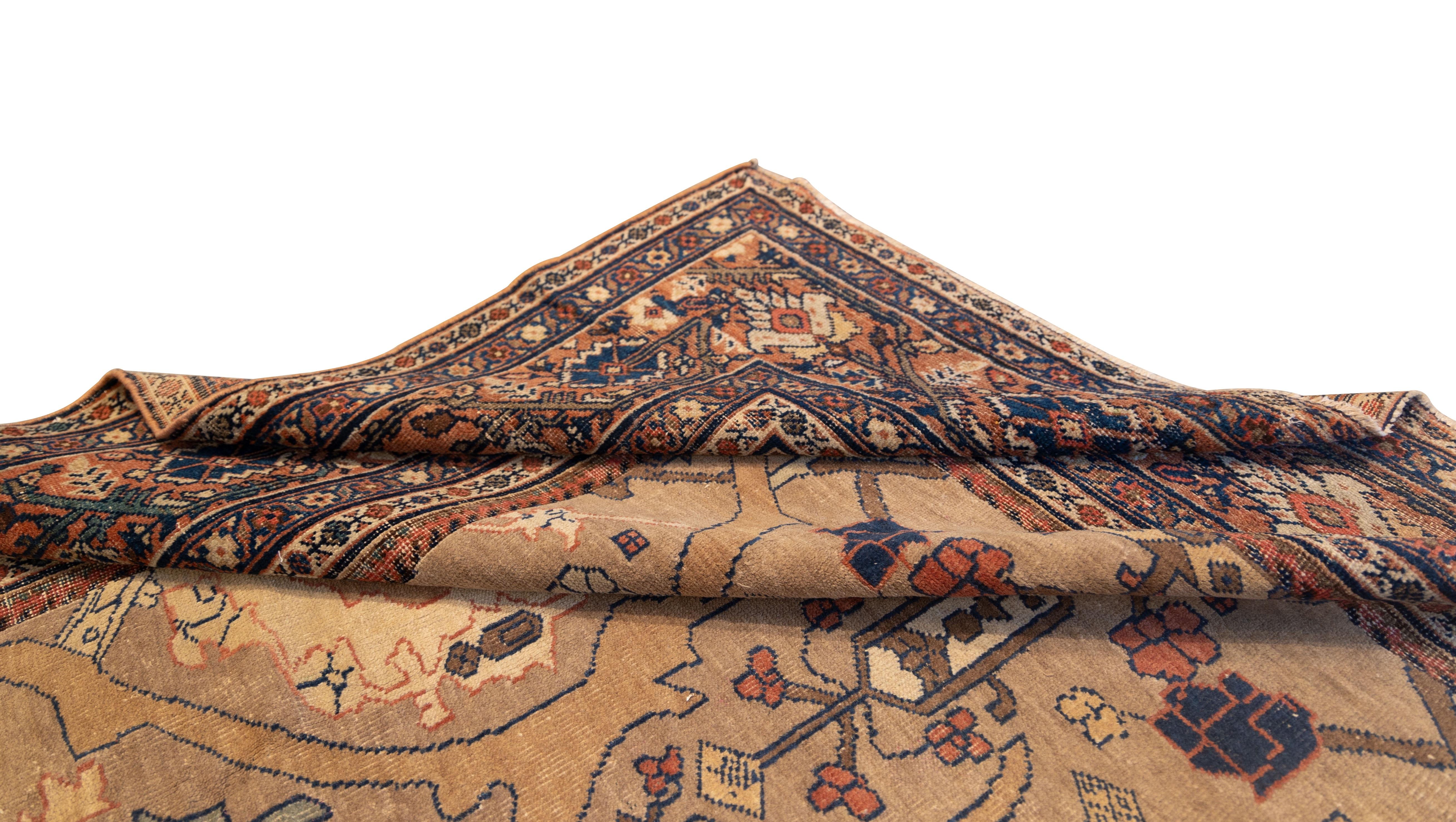Hand-Woven Antique Camel field  Mahal late 19th century For Sale