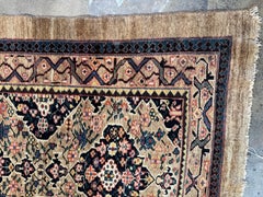 Antique Camel Field Sarab Runner Rug With Floral Medallions – 16'9" X 3'8"
