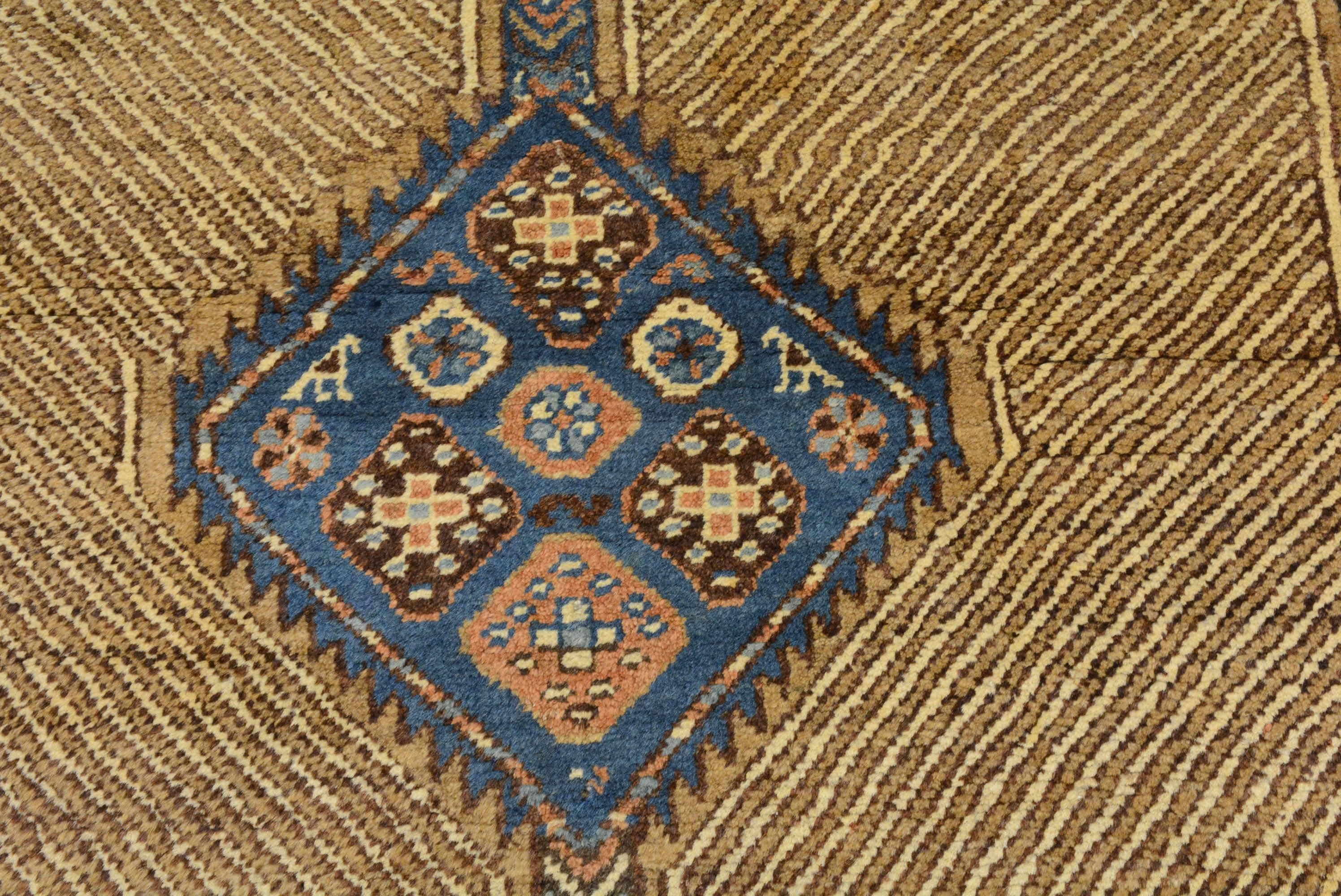 Persian Antique Camel Hair Bakshaish Rug For Sale