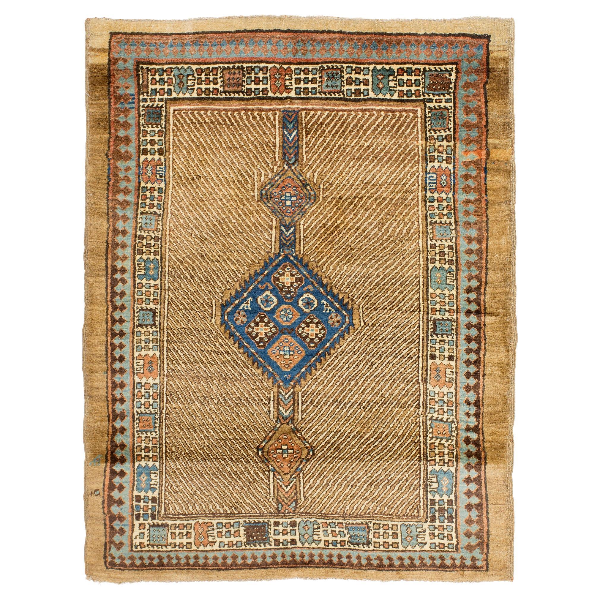 Antique Camel Hair Bakshaish Rug For Sale