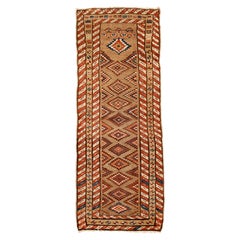 Antique Camel Hair Hamadan Narrow Runner Rug