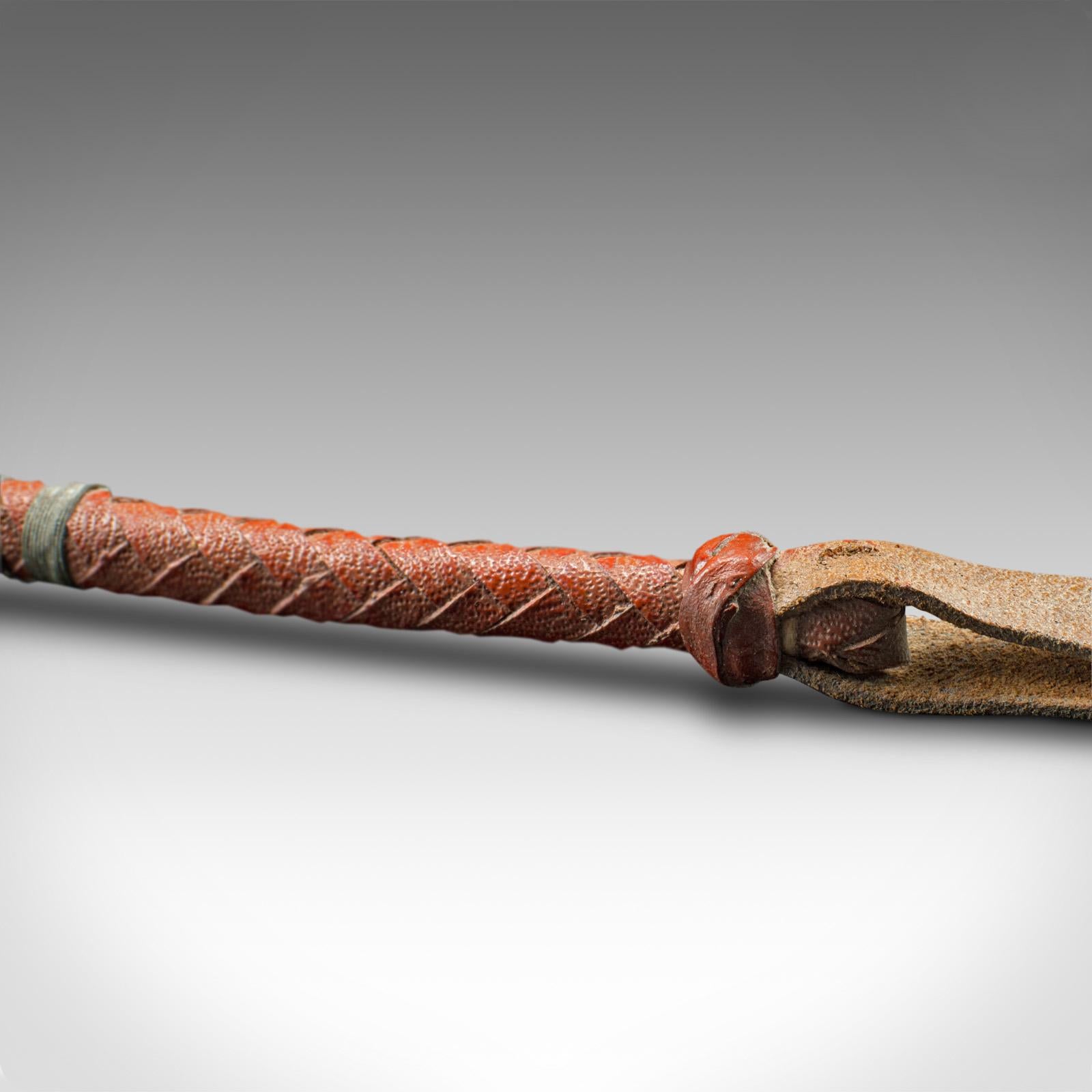 Antique Camel Whip, Arabic, Leather Rider's Crop, Decorative, Victorian, C.1900 For Sale 1