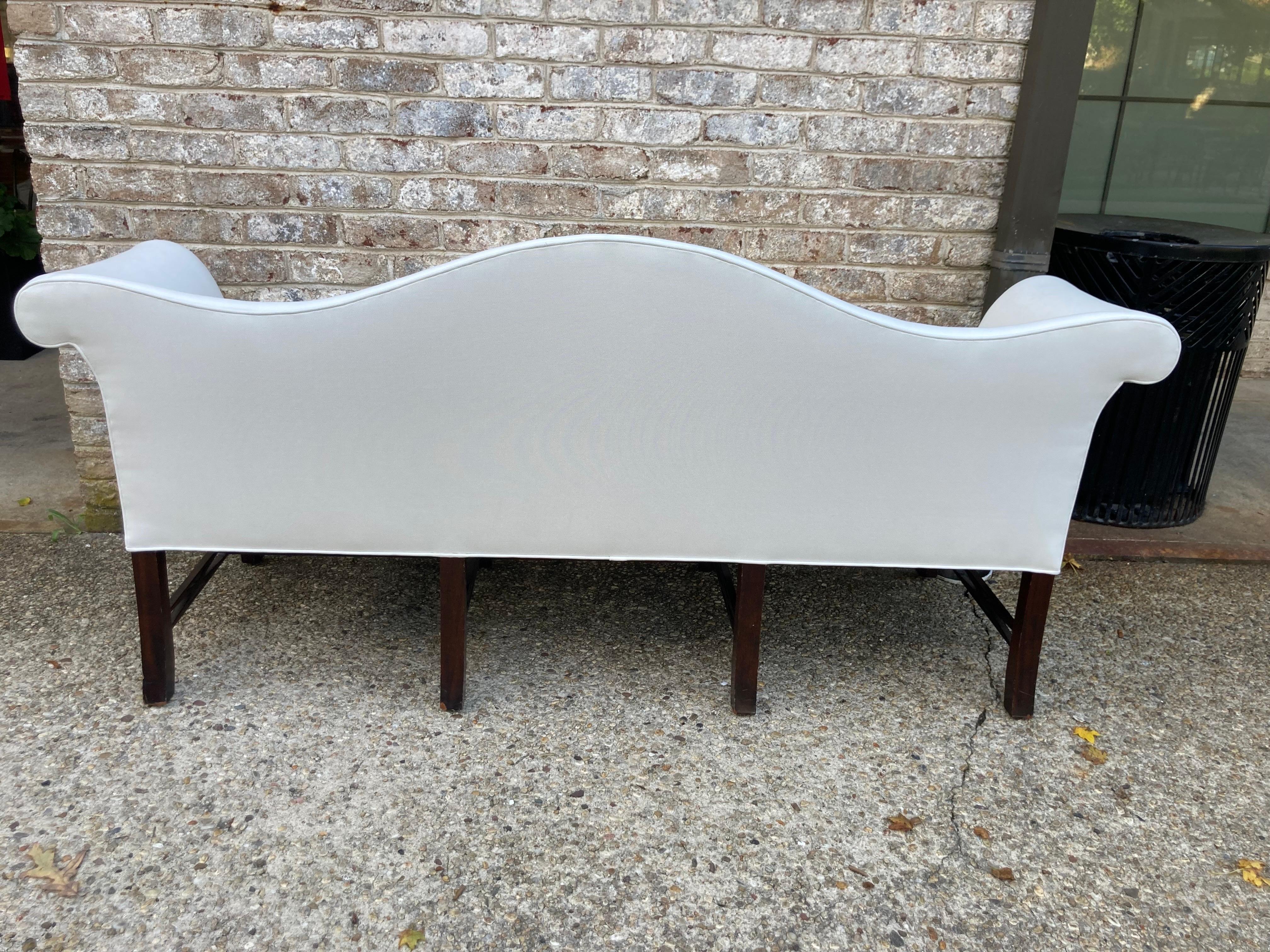 Antique Camelback Chippendale Style Sofa For Sale 5