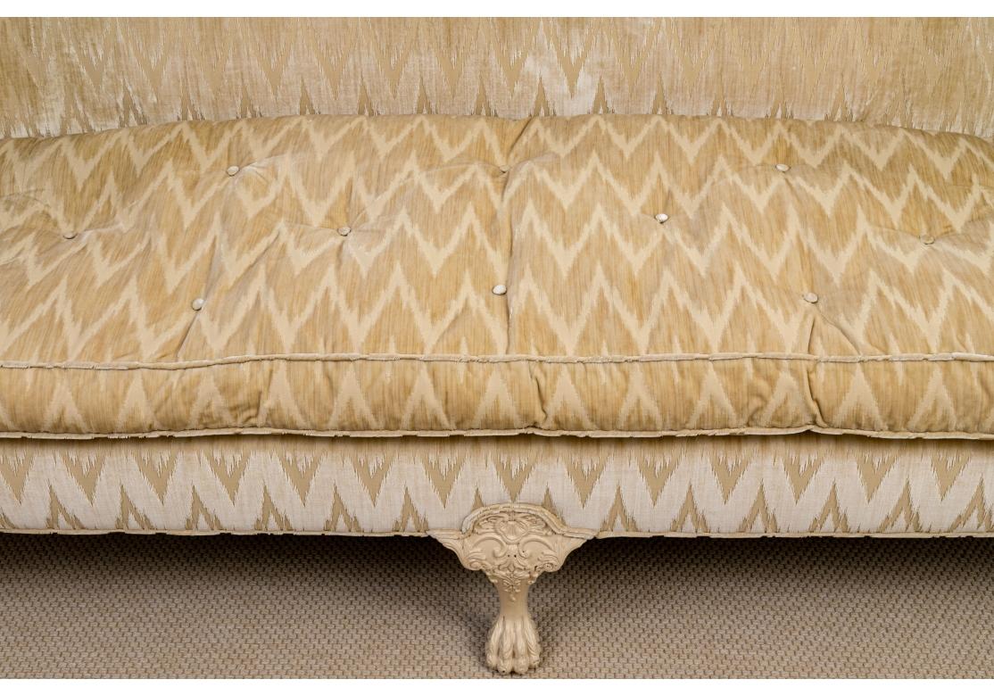 Antique Camelback Sofa With Carved Hairy Paw Feet For Sale 13