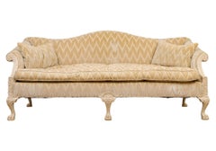 Antique Camelback Sofa With Carved Hairy Paw Feet