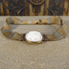 Antique Cameo Bracelet with Two-Tone Yellow and White Gold