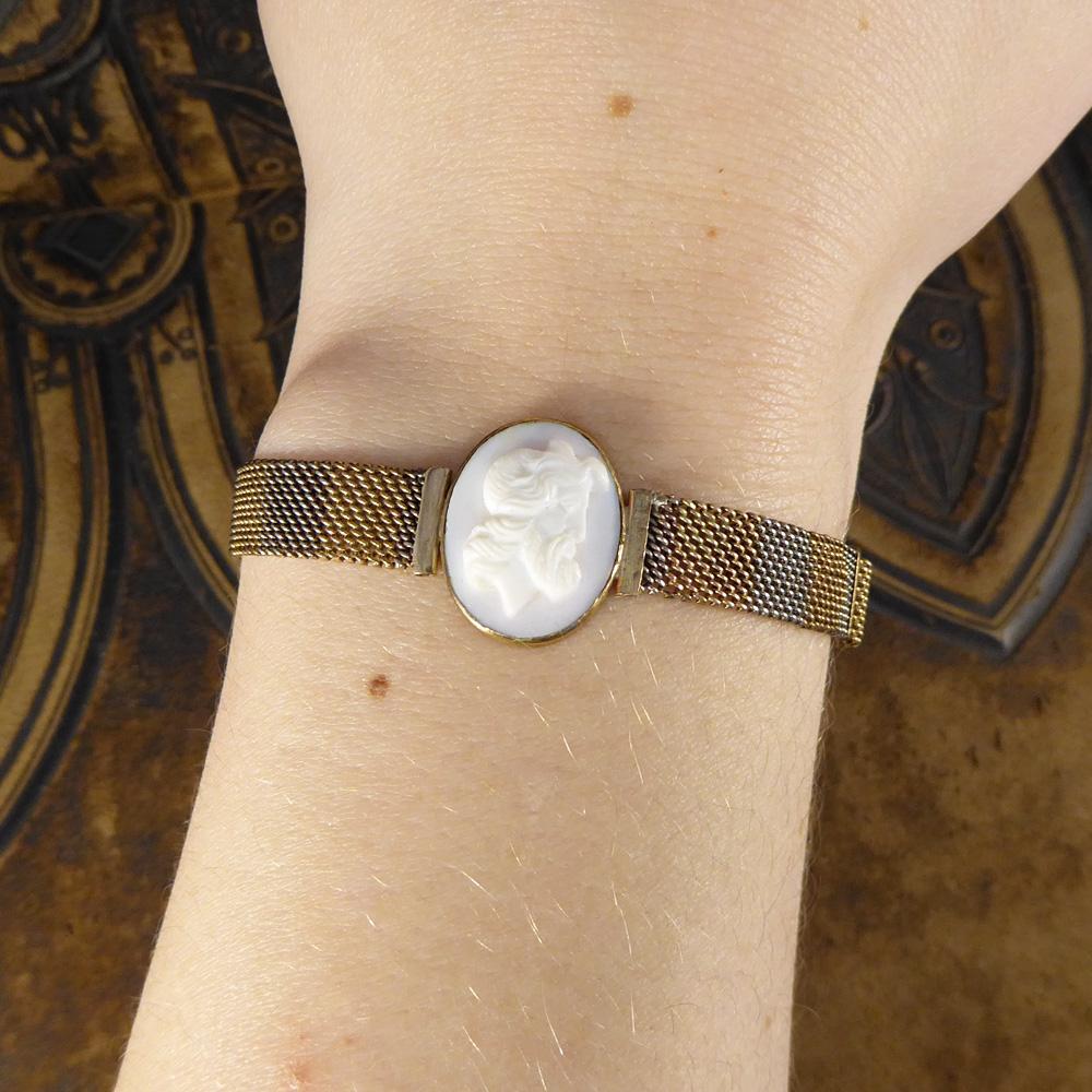 Antique Cameo Bracelet with Two-Tone Yellow and White Gold 1
