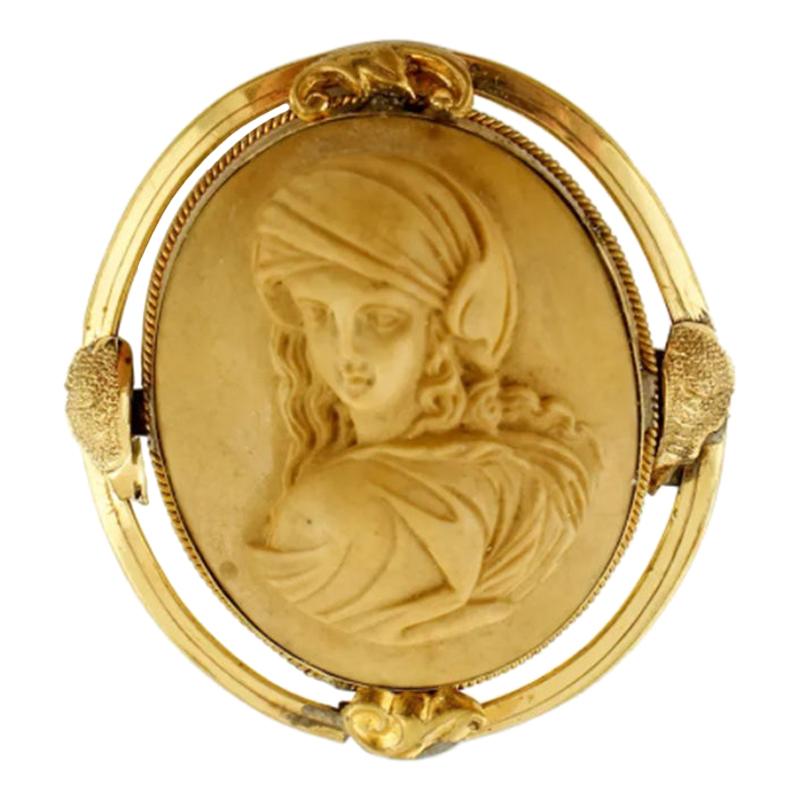 Antique Cameo Brooch, Yellow Gold