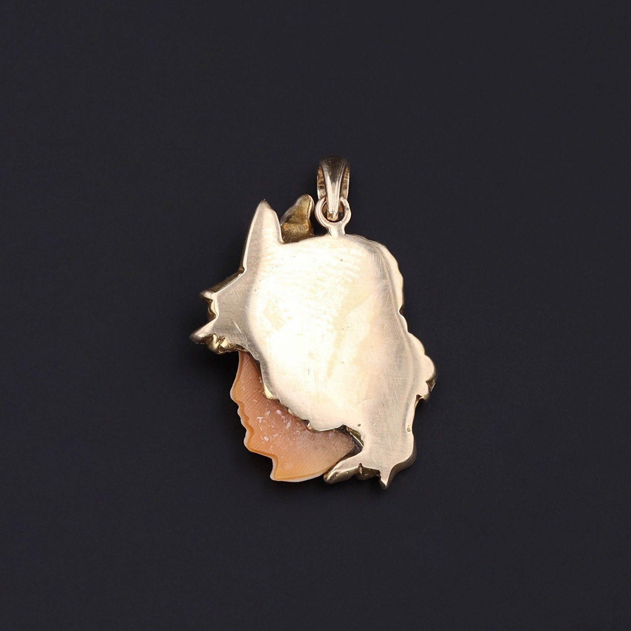 Antiker Kamee-Anhänger aus 14k Gold (Rundschliff) im Angebot