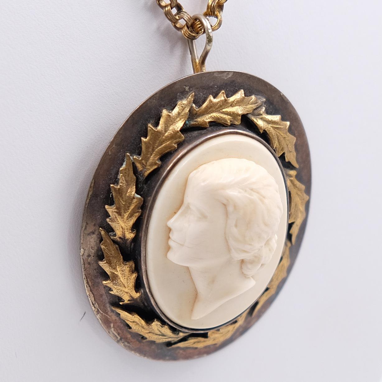 Antique Cameo Long Necklace 1910 For Sale 1