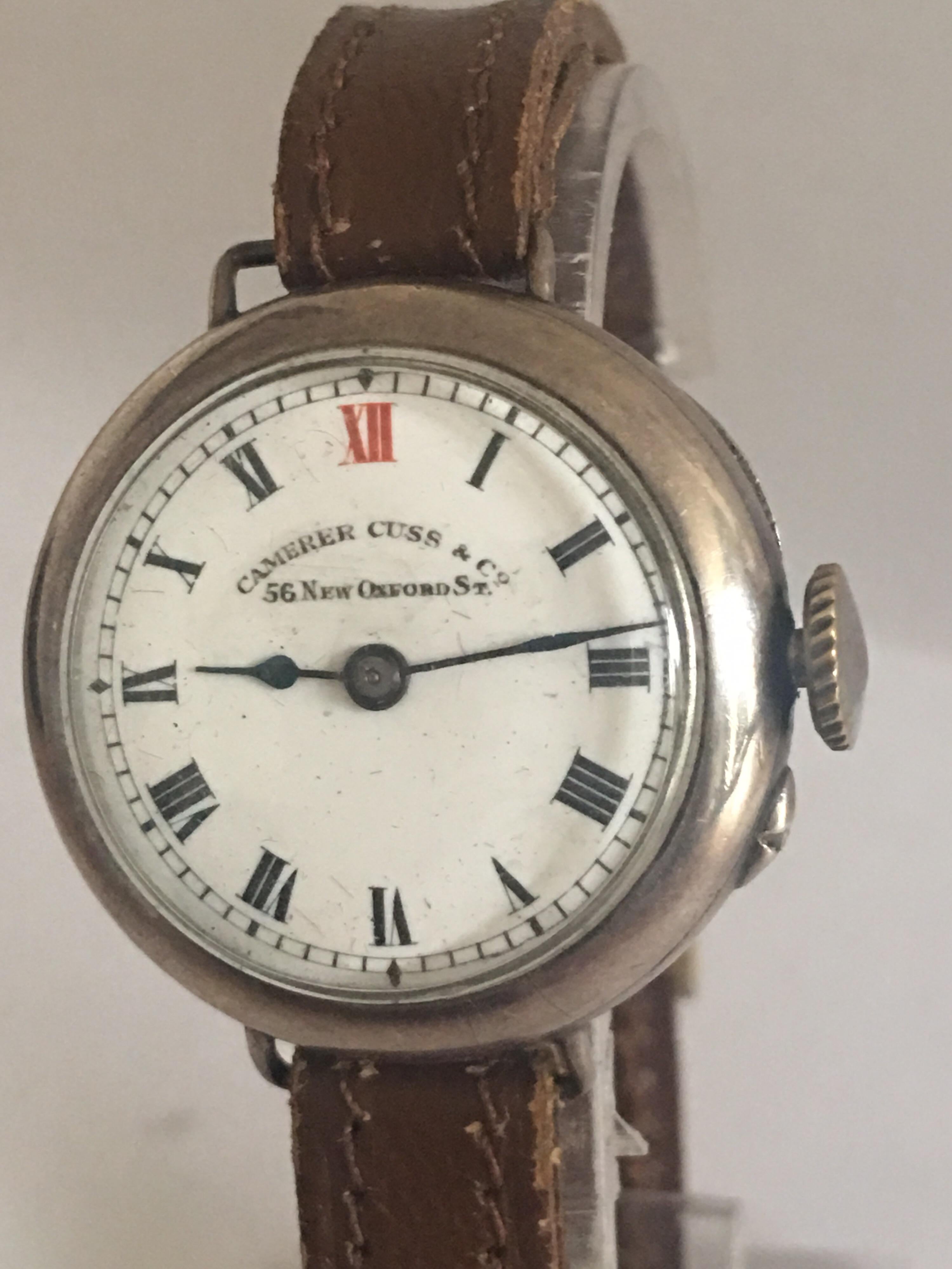 Antique Camerer Cuss & Co. Silver Trench Watch 5