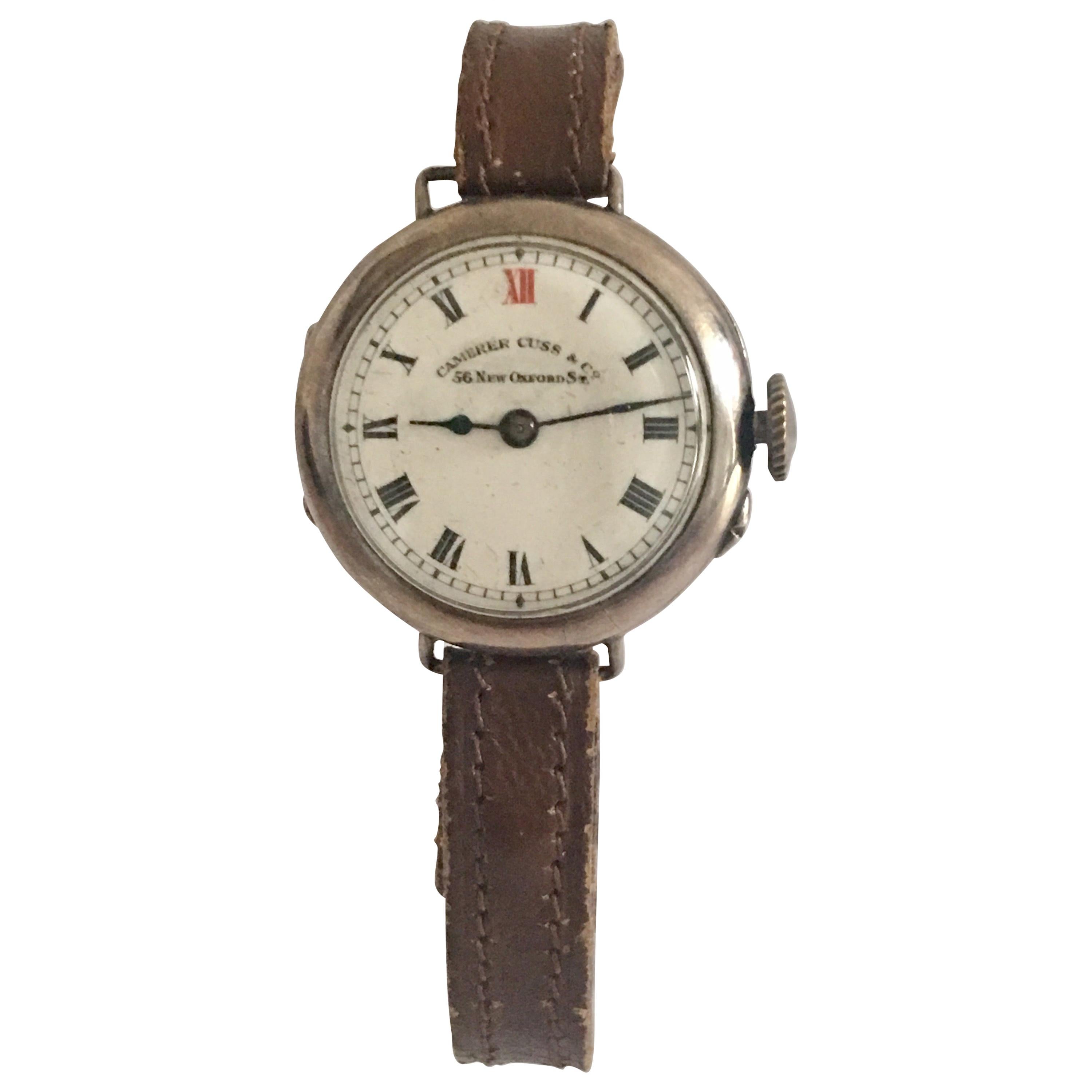 Antique Camerer Cuss & Co. Silver Trench Watch