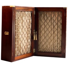 Antique Campaign Bookcase Mahogany Folding Victorian, circa 1840