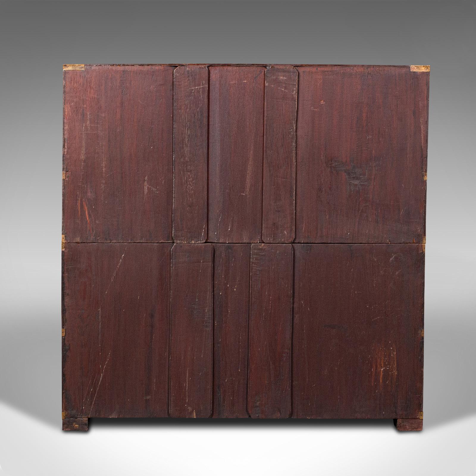 Antique Campaign Bureau, Anglo Indian, Teak, Colonial Writing Desk, Victorian 1