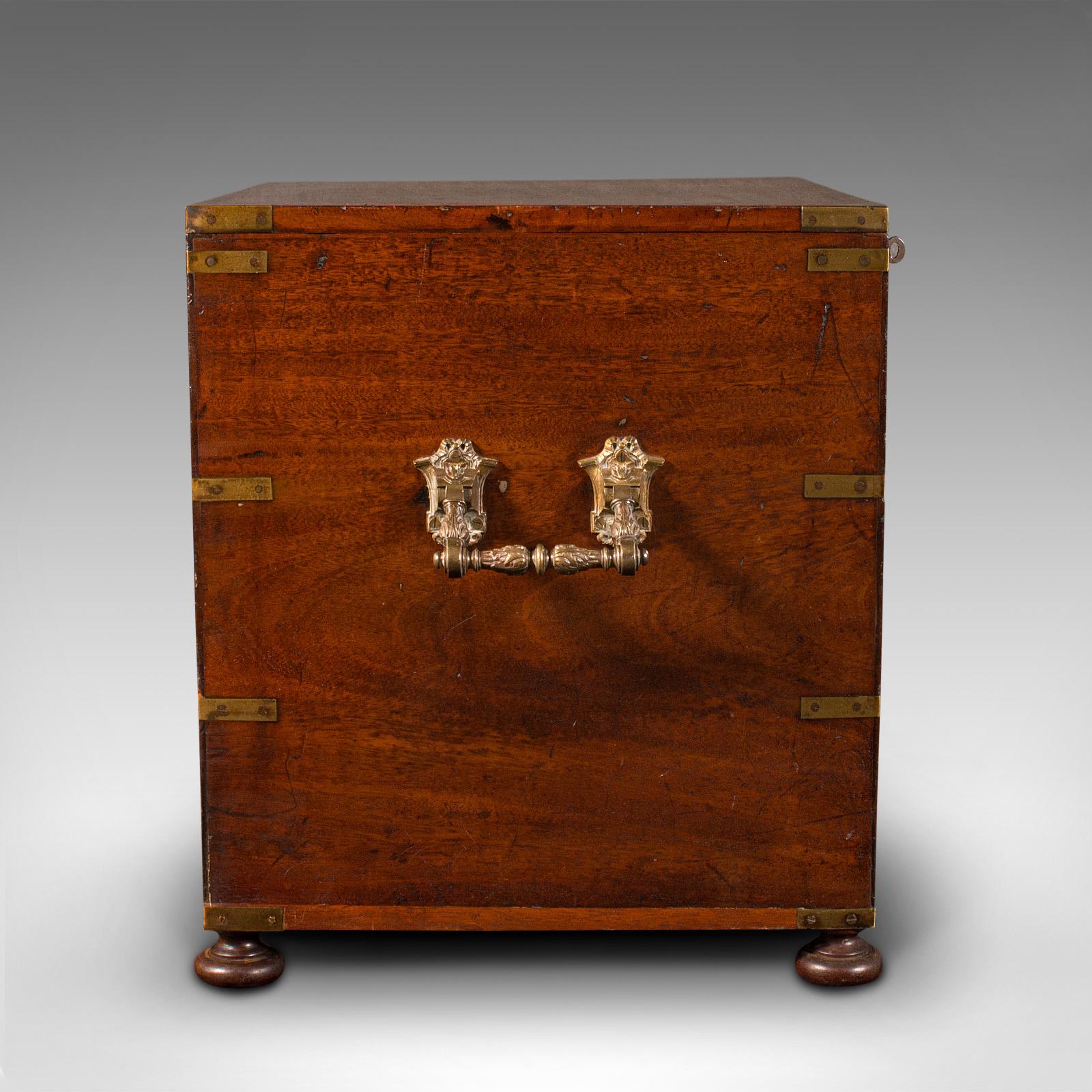 Antique Campaign Cellarette, English, Colonial, Storage Box, Victorian, C.1850 In Good Condition For Sale In Hele, Devon, GB