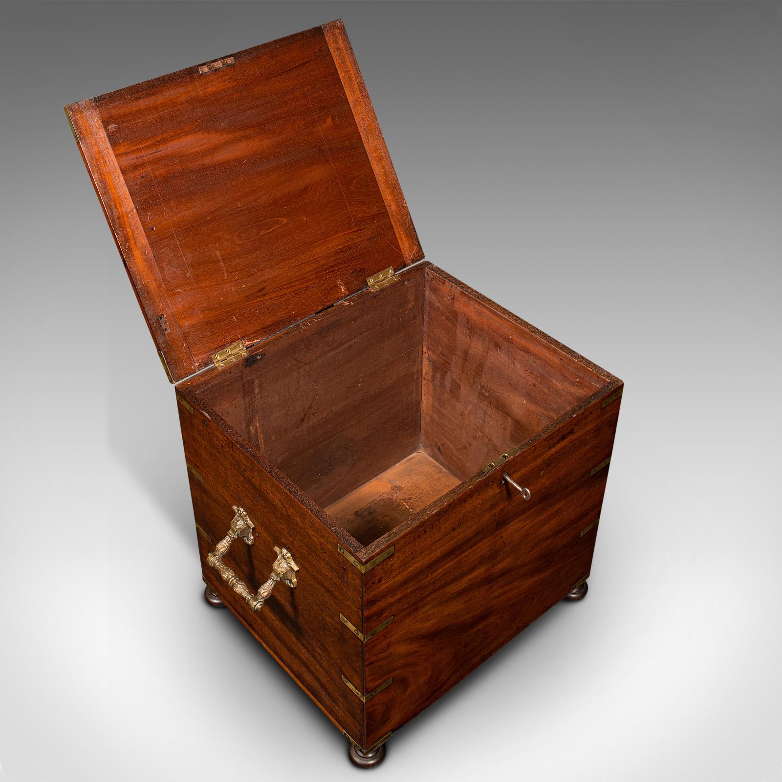 Antique Campaign Cellarette, English, Colonial, Storage Box, Victorian, C.1850 For Sale 1