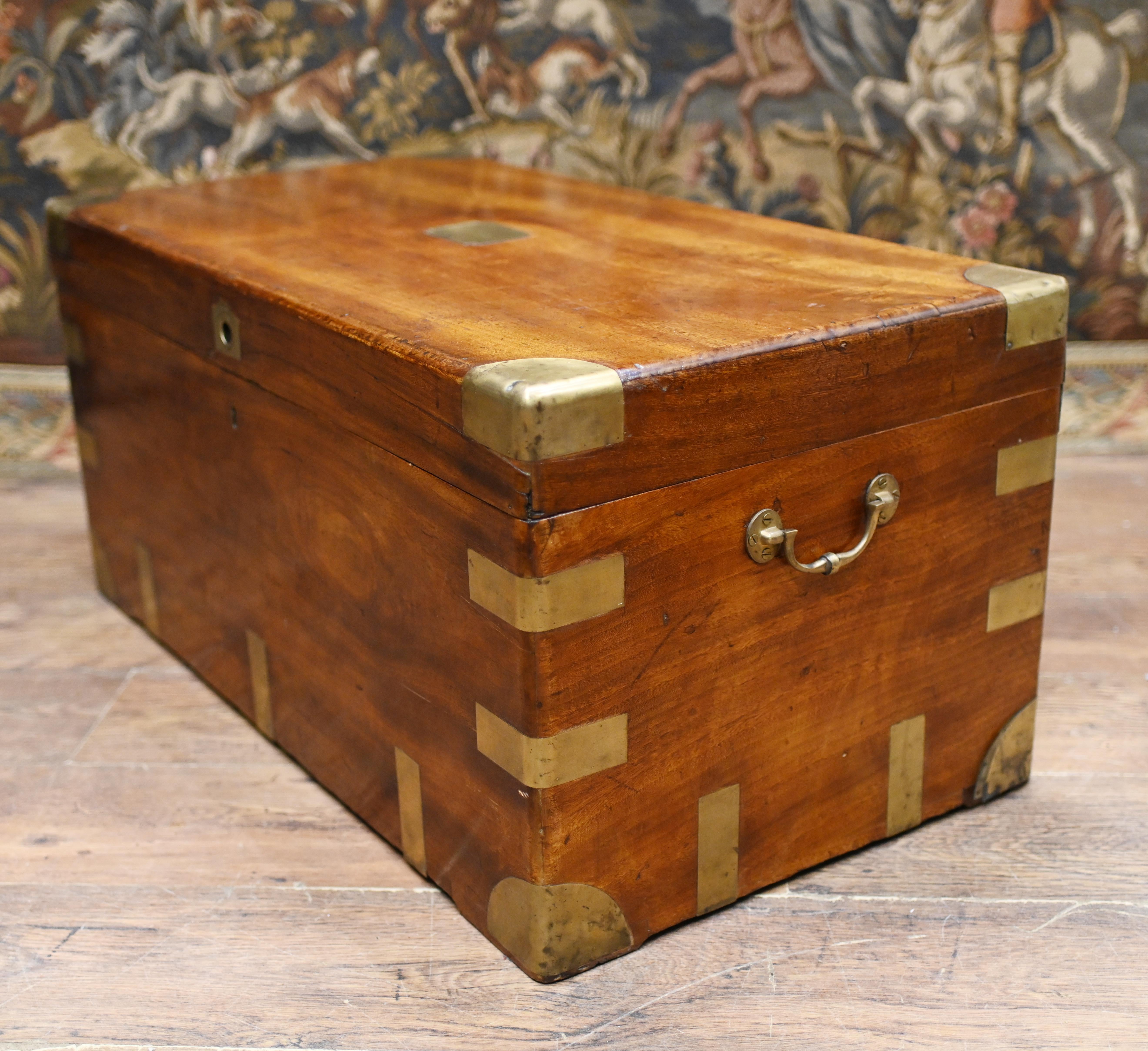 Late 19th Century Antique Campaign Chest Camphor Luggage Box Case 1880 For Sale