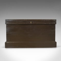 Antique, Campaign Chest, English, Ebonised, Mahogany, Trunk, circa 1880